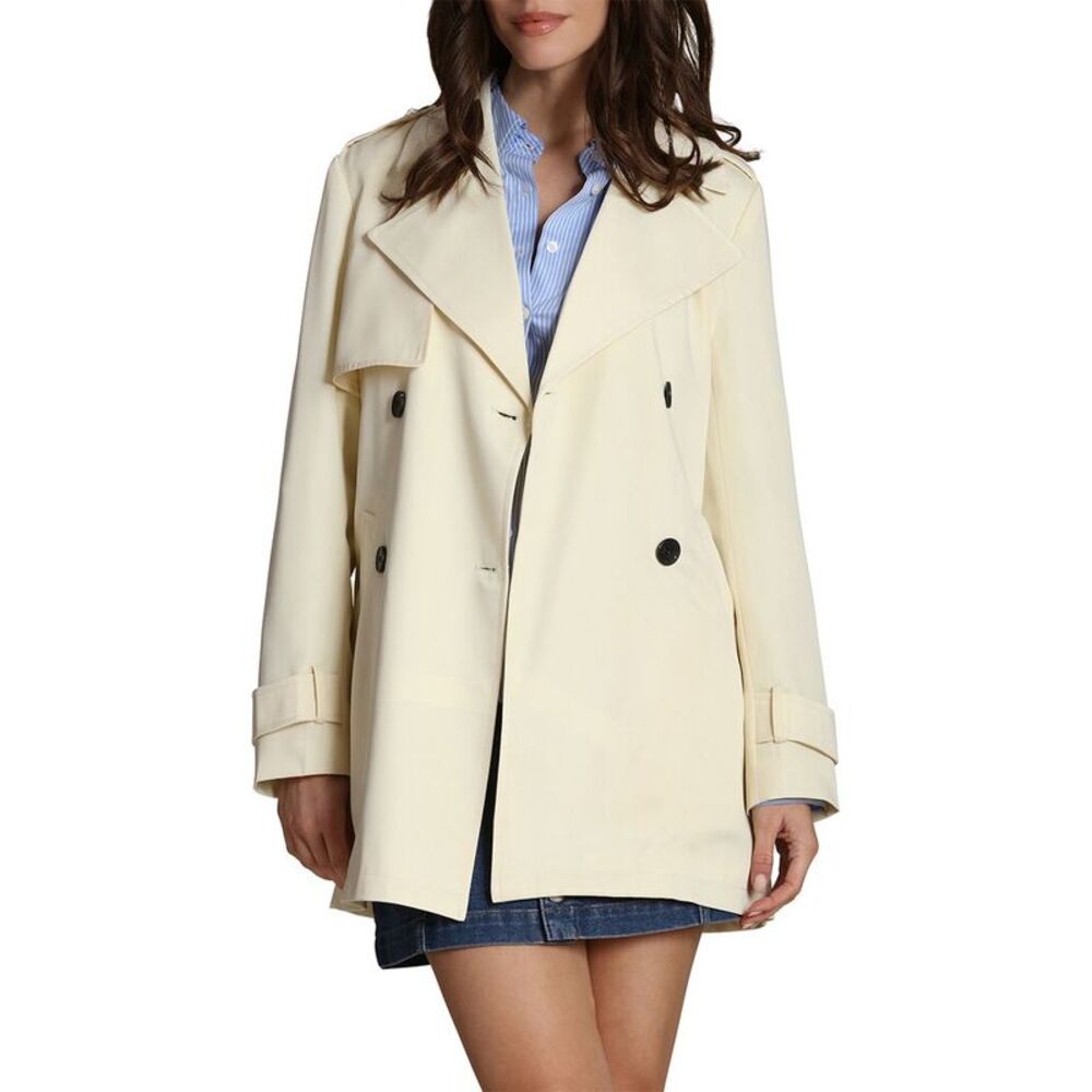 Avec Les Filles Womens Double Breasted Trench